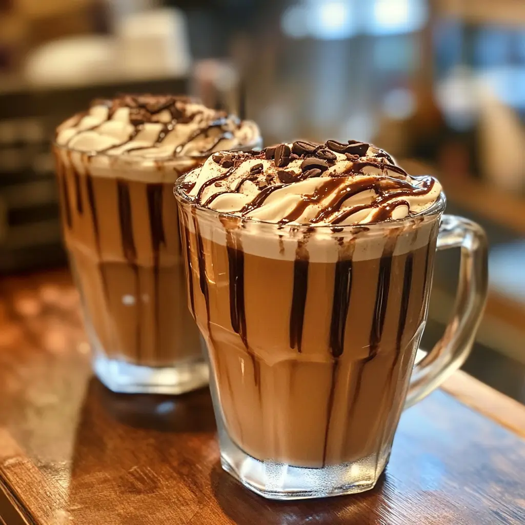 Barista adding chocolate syrup pumps to a mocha, demonstrating the ideal chocolate syrup to mocha ratio for balanced flavor.