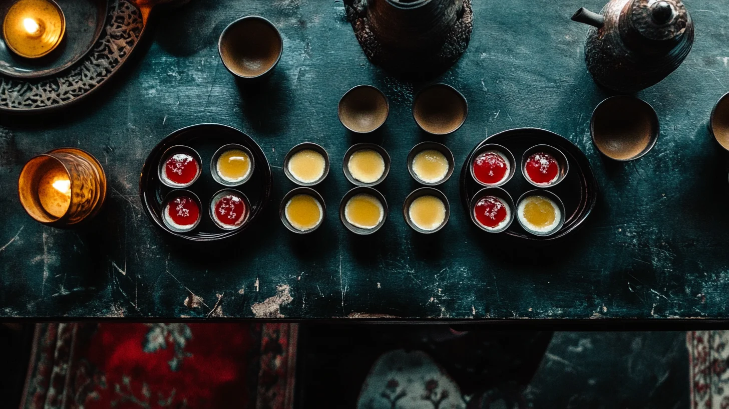 A side-by-side comparison of crème brûlée and custard, with crème brûlée featuring a caramelized sugar crust and custard presented as a smooth, creamy dessert in a bowl.
