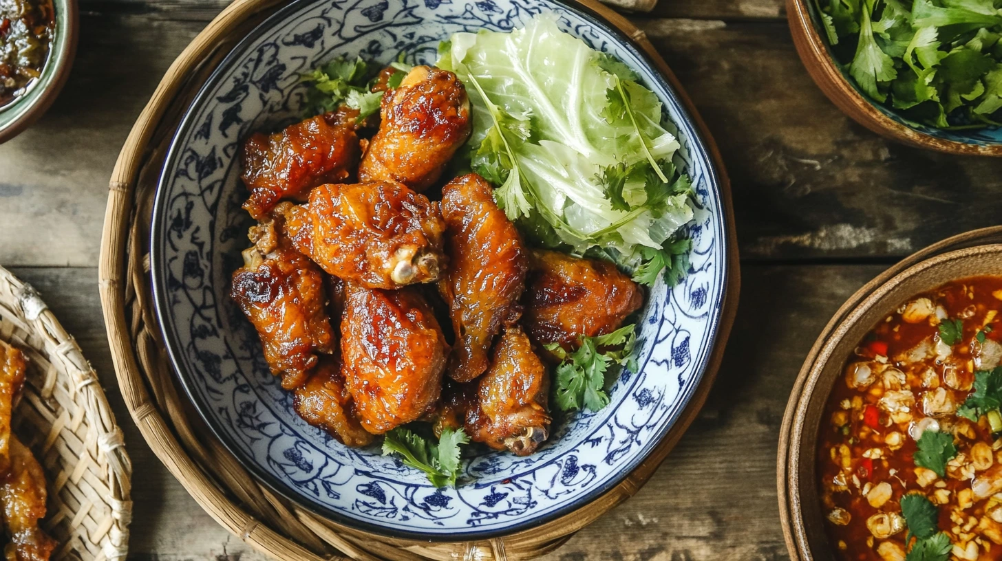 A vibrant plate of Authentic Hmong Cabbage and Chicken Recipe featuring tender chicken, crisp cabbage, and fresh herbs, served with rice.