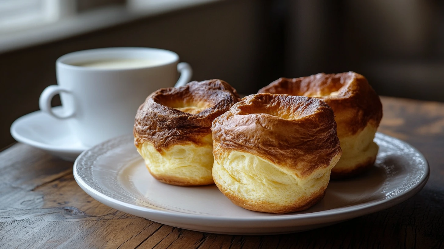 Golden Yorkshire puddings and popovers side by side, showcasing their distinct textures and puffed appearances.