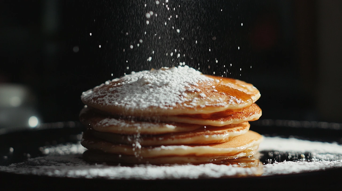 Stack of golden, fluffy pancakes topped with syrup and fresh berries, showcasing tips from top chefs for amazing pancakes.