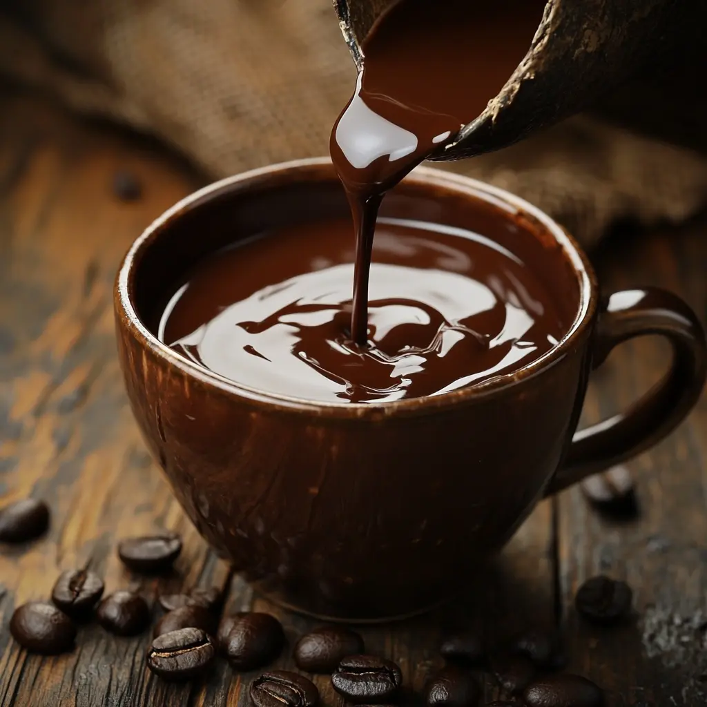 Barista adding chocolate syrup pumps to a mocha, demonstrating the ideal chocolate syrup to mocha ratio for balanced flavor.