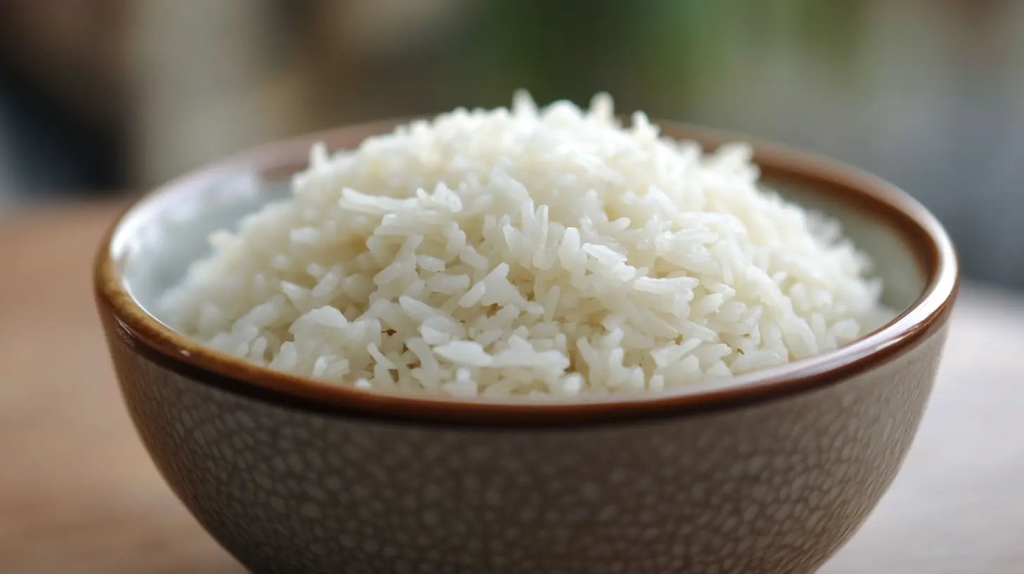 A bowl of rice garnished with fresh herbs, vibrant vegetables, and a drizzle of soy sauce, showcasing creative ways to enhance rice flavor.