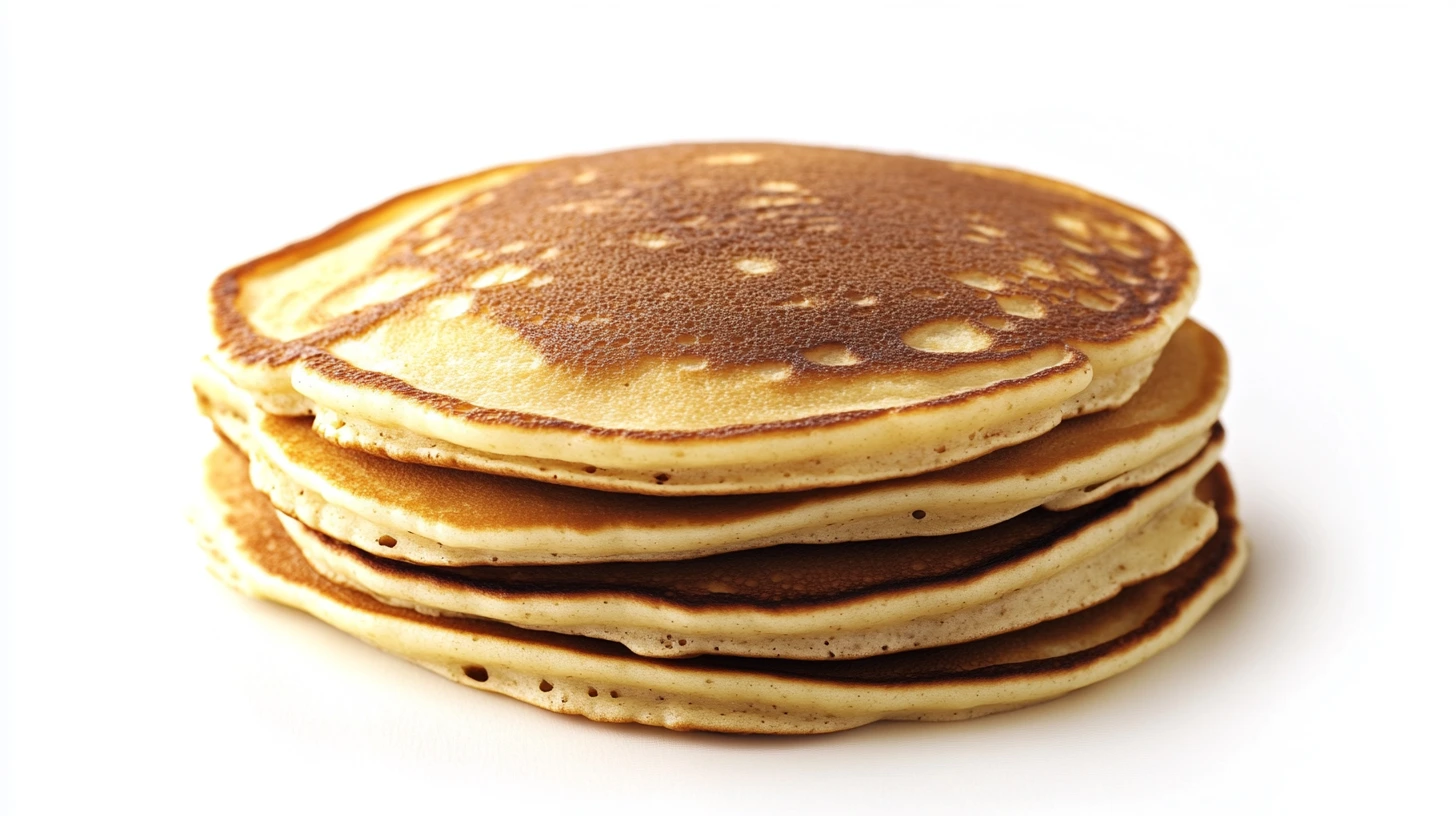 Stack of golden-brown fluffy pancakes topped with fresh berries and syrup, highlighting the secret behind restaurant-style pancakes.