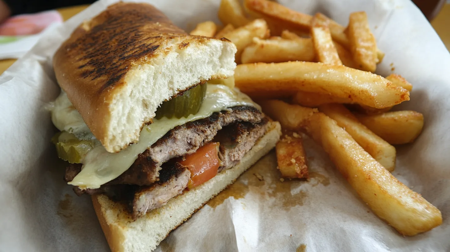 A side-by-side comparison of a classic Cubano and a traditional Cuban sandwich, both filled with roasted pork, ham, Swiss cheese, pickles, and mustard on Cuban bread.
