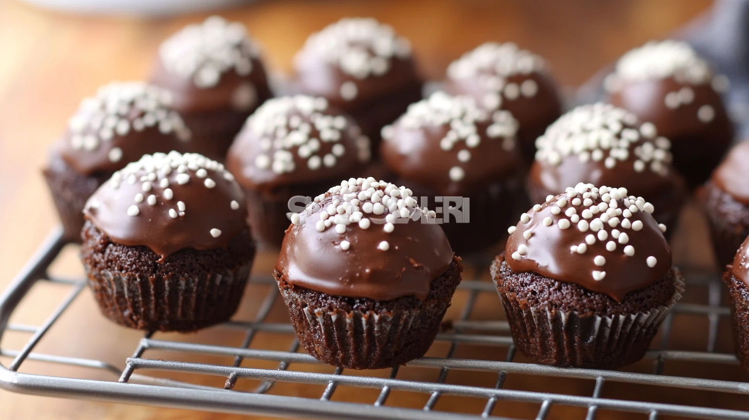 Delicious low-sugar brownie bites arranged on a white plate with a sprinkle of cocoa powder and a few fresh raspberries.