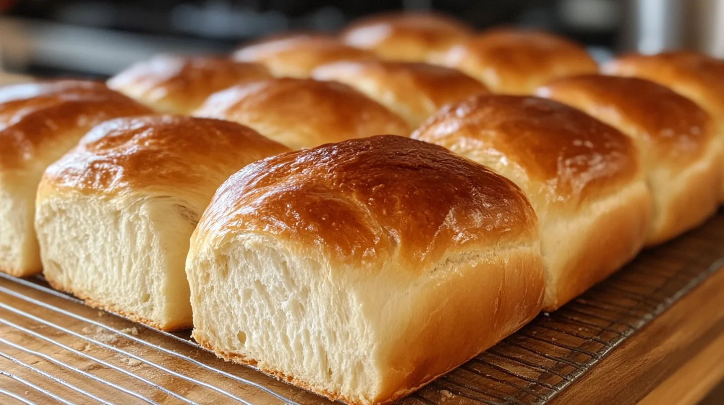 A freshly baked loaf of Cuban bread with a crisp golden crust and soft, airy interior, highlighting its distinct texture.