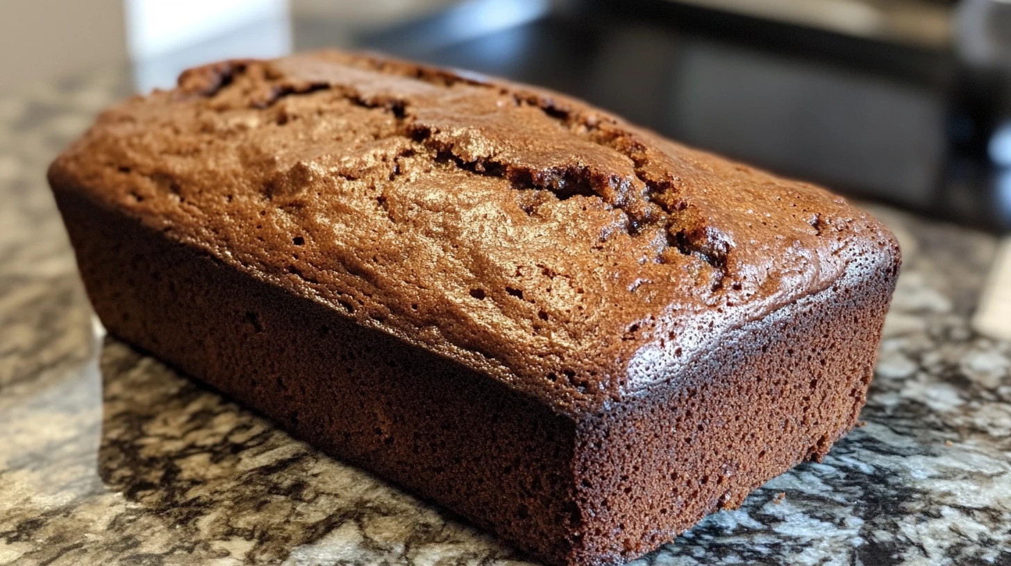 A sliced loaf of banana bread with uneven texture, highlighting common mistakes in baking, surrounded by ripe and underripe bananas.