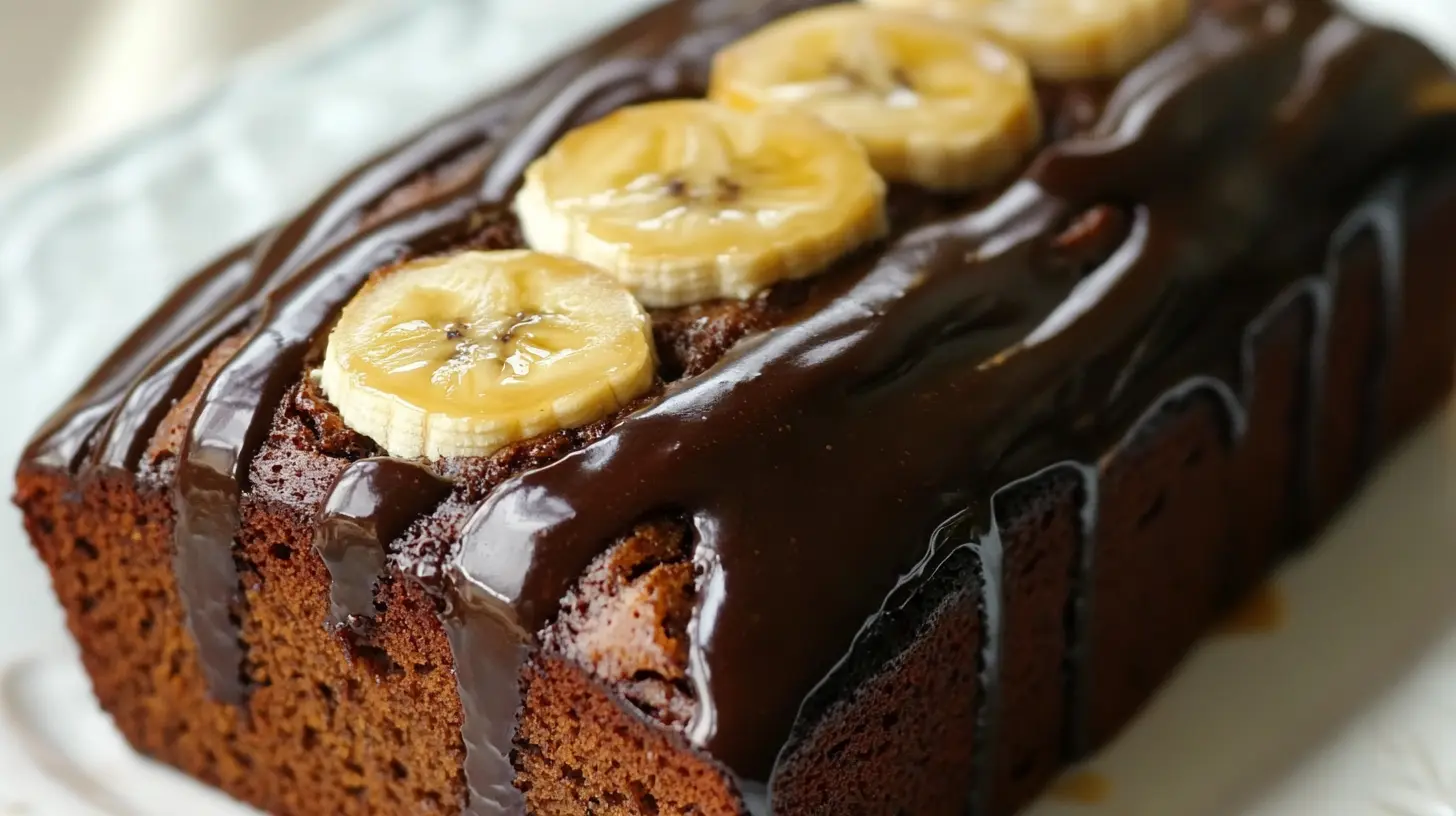 A sliced loaf of banana bread with a dry texture on a wooden cutting board, highlighting common causes and solutions for dryness.